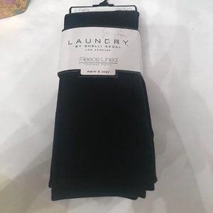 Laundry Fleece Tights Footless Size M Black New